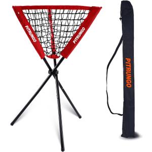 Baseball Softball Ball Caddy Portable Batting Practice Baseball Bat Bags | Use During Training and Drills | Save Your Back No More Bending | Holds up to 60 Baseballs | Instant Setup