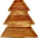 Acacia Wood Christmas Tree Tray Gift Ideas Decorative Xmas Platters Serving Dish Wooden Snack Charcuterie Board for Christmas Veggie Trays Food Cheese Boards Festive Plate Holiday Fruit Cookie Tray
