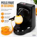 Electric Orange Peeler Automatic Fruit and Vegetable Peeler Machine, Peels Apples, Potatoes, Citrus, Stainless Steel Blade, Compact White (Black)