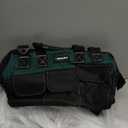 Tool Bag, 13 Inch Tool Bags Organiser, Tool Storage Bag with Wide Mouth, Shoulder Straps For Electrical Worker (Green)