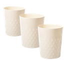 3 Pack Small Trash Can Bathroom Garbage Bin Round Plastic Waste Basket for Kitchen, Bedroom, Office, College Dorm, Craft Room, Beige