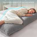 YZ HOME Long Body Pillow for Adults - Firm Body Pillow Insert with Shredded White Memory Foam, Adjustable Height, Soft Support for Side Sleeping, Pregnant Women, Washable (Grey, 20x54 Inch)