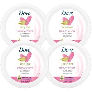 Dove Nourishing Body Care, Face, Hand, and Body Beauty Cream for Normal to Dry Skin Lotion for Women with 24-Hour Moisturization, 3-Pack, 2.53 Oz Each Jar