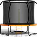 Zevemomo 8FT  Trampoline Outdoor, Trampolines for Kids & Adults, Pumpkin Trampolines with Safety Net, Ladder, Coating Metal Frame, ASTM Approved Large Backyard Trampoline for Kids