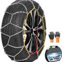 2 Packs Tire Chains Car Anti Slip Snow Chains for SUV/Truck/Car in Snow, Sand, Mud and Ice (KN140)