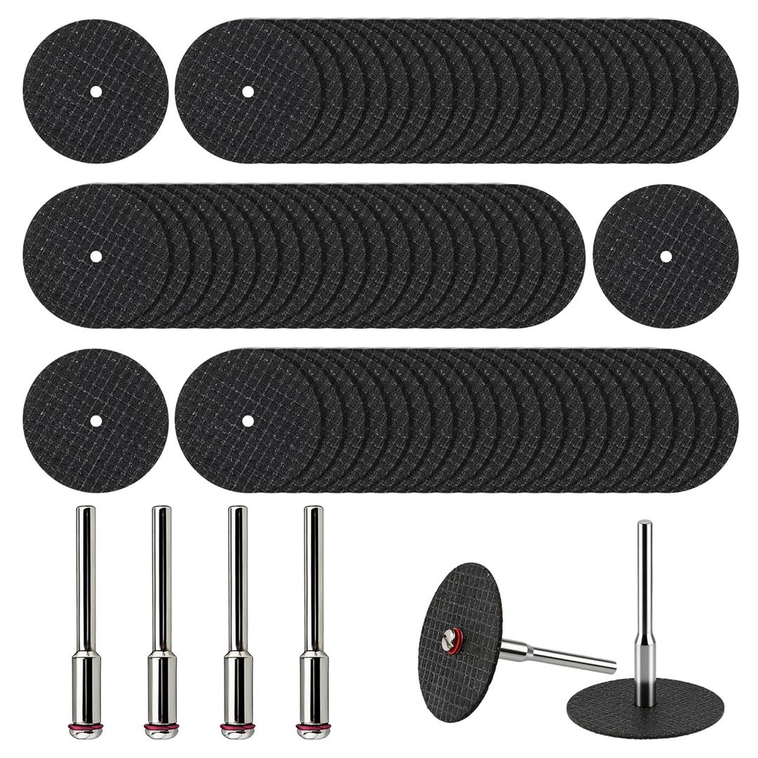 60Pcs Rotary Tool Cut Off Wheel 1-1/4 inch Reinforced Fiberglass Cut Off Wheels and 4Pcs Mandrels
