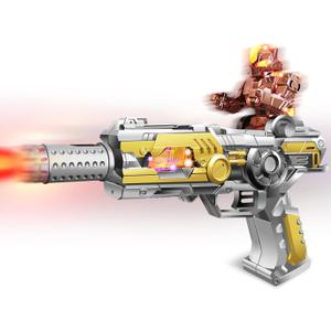 Light Up Toy Gun with Sound Effects & Spray - Unique Barrel Telescopic Action - Ideal Halloween Christmas Birthday Gift (Batteries Not Included)