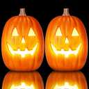 Halloween LED Jack-O Lanterns, Warm, 17.3x10.6x8.7 Inch, Classic