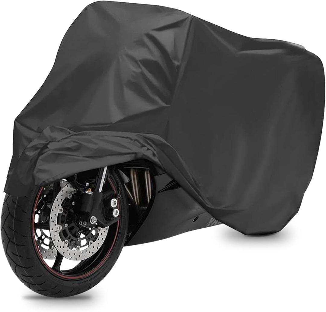 Zlirfy Motorcycle Cover,Motorcycle Accessories,Motorbike Full Cover Motorcycle Covers Waterproof Outdoor,Car Accessories Universal Motorbike Cover with Lock-Holes & Storage Bag