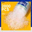2 x Teenitor Clear Elastic Hair Bands, 2000pcs Mini Hair Rubber Bands, Hair Ties, Soft Hair Elastics Ties, 2mm in Width and 30mm in Length
