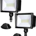 DEWENWILS 2-Pack 65W LED Flood Light Outdoor, 6670 LM Super Bright Security Lights Switch Controlled, IP65 Waterproof, 5000K Flood Lights Outdoor for Yard, Garage, Garden, UL Listed (Black-65 Watts)