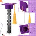Didaey 2026 Graduation Gumball Tubes Graduation Party Favors Including 50 Pcs Candy Container and 50 Pcs Mini Caps with Gold Tassels Set for Grad Party Guests Supplies(Purple)