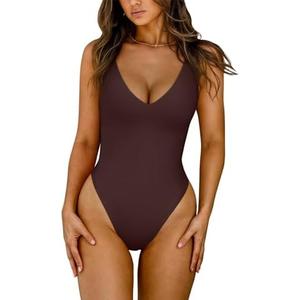 LASLULU Womens One Piece Swimsuit Padded Sexy V Neck Swim Suits Modest Tummy Control Bathing Suits, S LASLULU Womens One Piece Swimsuit Padded Sexy V Neck Swim Suits Modest Tummy Control Bathing Suits, S