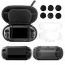 JDGPOKOO 10 in 1 Accessories Kit for PS Vita 2000, Carrying Case for PSV 2000, Protective Case, Front and Back Screen Protectors, and 6Pcs Thumb Grip Caps, for PlayStation Vita 2000/PS Vita Slim ONLY