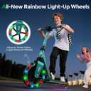 WAYPLUS KS1 Kick Scooter for Ages 6+,Kid, Teens & Adults. Max Load 240 LBS. Foldable, Lightweight, 8IN Big Wheels for Kids, Teen and Adults, 4 Adjustable Levels. Bearing ABEC9 FED Fitness