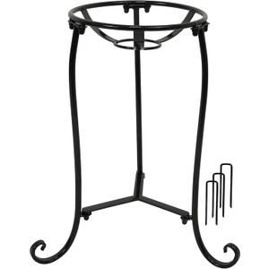 16" Tall Gazing Ball Stand for 10-12 inch Balls, Black Metal Gazing Globe Display Holder Stands for Outdoor Garden Clearance, 9" L x 9" W x 16" H