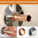 Compression Sleeve Puller Tool Remove Nut & Ferrule Of Pipe 03943, Sleeve Remover For 1/2 Compression Fittings Only, Corroded & Frozen Supply Stops, Plumbing Tools Compression Ring Removal Tool