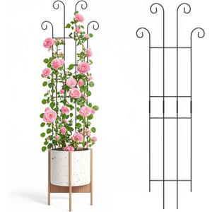 2 Set 32'' Taller Plant Trellis for Climbing Plants Indoors & Outdoor, Garden Metal Trellis Plant Support for Potted Plants, Houseplants, Flowers Vine, Ivy, Pothos, Monstera