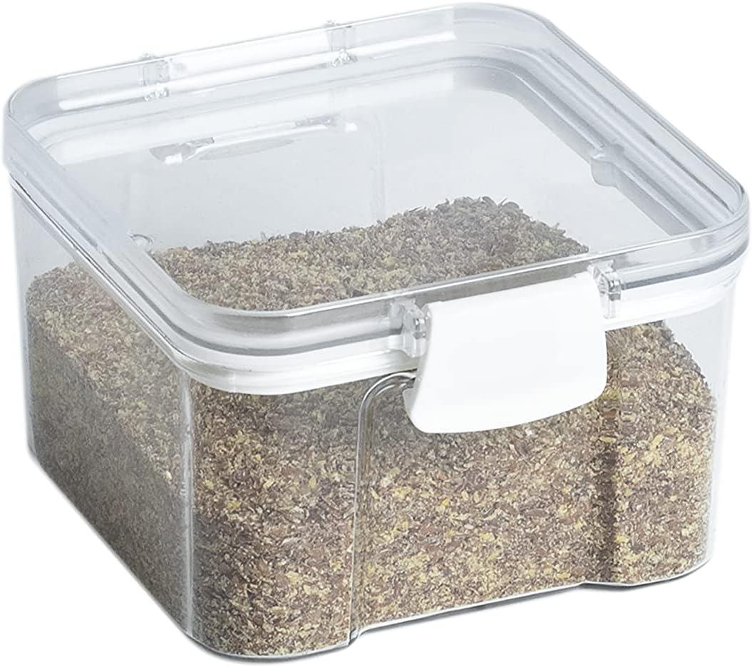 Kitchen Spaces Food Storage Container, 3 Cup Capacity, Airtight Lid Seal, Compact and Stackable, Ideal for Nuts, Dried Fruit, or Wrapped Cheese Slices, BPA-Free Plastic, Small