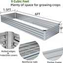 Meberam 2 Pack 6x1.5x1FT Galvanized Raised Garden Beds Kit Outdoor Metal Gardening Planter Box for Vegetable Elevated Flower Herbs,Silver