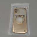 Misscase for iPhone 11 Magnetic Glitter Case Compatible with MagSafe,Full Protection Slim Shockproof Anti-Scratch Case with Camera Lens Protector Logo View Dust-Proof Net for Women Gold