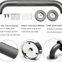 Shower Grab Bar, 2 Pack 24 Inch Gray Bathroom Grab Bar, 1.25" Diameter 304 Stainless Steel Anti-Slip Grab Bars for Bathtubs and Showers, Handicap Shower Grab Bar for Seniors Elderly