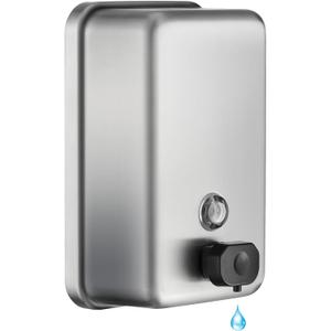 Commercial Wall Mount Soap Dispenser - Stainless Steel Bathroom Hand Soap 38.8oz Liquid - Anti-Leak Pump and Large Capacity Brushed Refillable