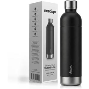 Stainless Steel Carbonating Bottle 33 oz | Compatible with Aarke Carbonator 3, SodaStream Duo & Plastic Bottles | Not for models Aqua Fizz & Jet | No Expiry | Plastic-Free