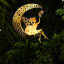 ZKLiLi Solar Lights Garden Decorations,Moon Fairy Light,Solar Statues Outdoor Decor,Warm LED Light for Pathway Lawn Patio Courtyard Gifts for Mom Grandma Women