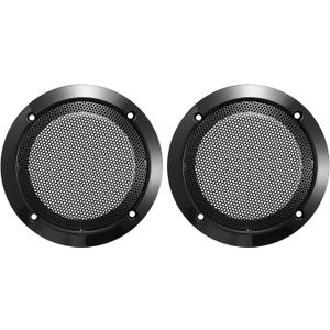 X AUTOHAUX 2 pcs 3.5 Inch Car Metal Audio Speaker Grill Cover Mesh Woofer Horn Guard Decorative Circle Grille Protector Black