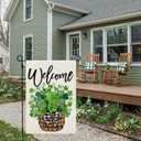 CROWNED BEAUTY St Patricks Day Garden Flag Shamrocks Clover Basket 12x18 Inch Double Sided Green Holiday Decoration for Outdoor Lawn Yard CF1932-12