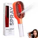 Hair Brush with Water Spray Mister - 2-in-1 Detangling Brush with Built-in Fine Mist, Portable Wet & Dry Styling Tool for Smooth, Frizz-Free Hair - Quick Refresh for Women & Girls On-The-Go(1 Orange)