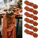 6 Pack Terracotta Cheesecloth Table Runner 13FT Gauze Cheese Cloth Table Runner 35x157 Inch Long Boho or Rustic Wedding Table Decor for Wedding Decor Arch Draping Bridal Shower Holiday Party