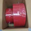 PULOTE 100PCS Red Plastic Plates Disposable Heavy Duty - Include 50 Dinner / 50 Dessert Plates for Party & Christmas