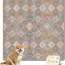 nunubaby Washable Pee Pads for Dogs, Stylish, Non-Slip and Leak-Proof Pee Pads. Reusable Potty Pads for Dogs for Crates and Floors.(Brown/Multi, 36" x36")