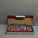 Wireless Keyboard and Mouse Combo, Retro Typewriter Keyboard with Round Keycaps, 2.4GHz USB Cute Wireless Keyboard Mouse for Computer, Desktop, Laptop and Computer (Black-Colorful)