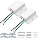 Tellegloww 2 Pcs H Track 120V Floating Canopy Connector White for Single Circuit H Type 3-Wire-1 Rails LED Track Lighting Accessories Kit