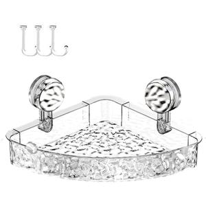 Corrugated Suction Cup Storage Holder,Suction Cup Shower Caddy,No-Drill Bathroom Suction Storage Box for Kitchen Bathroom Hotel