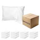 LINENLINE 24 Pack Pillowcases Standard Size with Envelope Closure, Soft Brushed Microfiber Pillow Cases Set for Hotel, Therapy Clinic, Fabric Markers, 20x26 Inches, White