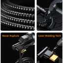 MRGLAS 3.2A USB C Charger Cable, [2-Pack,6.6FT] USB A to USB C Right Angle Cable Gold-Plated Type C Charger Fast Charging Durable Braided Cord for iPhone 17 16 15 Samsung S10 S9 Note 10 S21 LG-Black