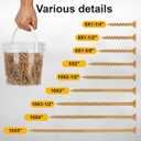 Deck Screws #10 x 2-1/2, T25 Star Torx Drive Flat Head Wood Screws, Tan, 5lb