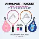 AMA SPORT Kids Tennis Racket 21 Inch Tennis Racket for Kids Girls Beginners Starter Junior Pink Racquet with Shoulder Strap Bag (Age 5-6)