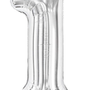 Pack of 3 1 Balloon, Number 1 Balloons 40 Inch, Silver Large Big Foil Number 1 Balloon for First Birthday Party Graduation Wedding Anniversary Baby Shower Bachelorette Decorationss Supplies (Silver)