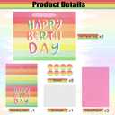 5 x Oletx 13" Rainbow Gift Bags Happy Birthday Party Favor Paper Bags Set with Tissue Paper Greeting Card for Women' Birthday Party, Wedding, Anniversaries, Monther's Day