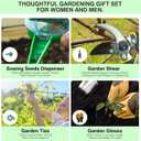 Garden Tools Set Premium Stainless Steel Gardening Hand Tools with Solid Beechwood Handle Gardening Kit with Rake, Shovel, Gloves, Shears, Tool Organizer Garden Gifts for Women and Men
