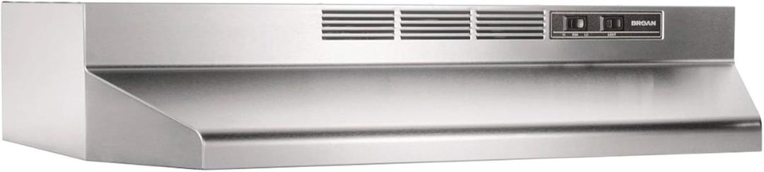 Broan-NuTone 413004 Non-Ducted Ductless Range Hood with Lights Exhaust Fan for Under Cabinet, 30-Inch, Stainless Steel