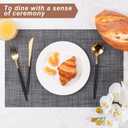 Placemats Set of 6 Washable Indoor/Outdoor Vinyl Place Mats for Dining Table Durable Non-Slip Heat Resistant PVC Weave Table Mats Gray