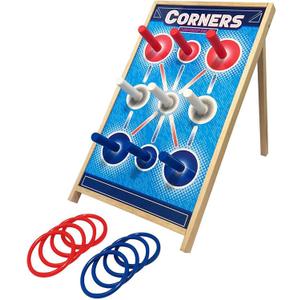 Corners Championship: Ring Toss Reinvented - Yard & Party Game, Wooden Peg Board, Competition Scoring Game, Indoor & Outdoor, Family & Friends Ages 6+