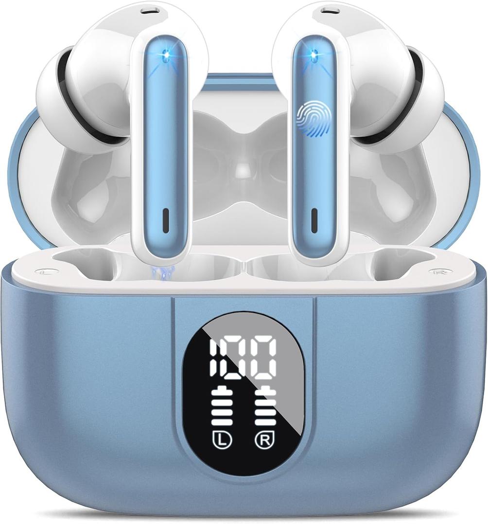 Csasan Ai Translation Earbuds Real Time,3-in-1 Buletooth 5.3 Translator Earbuds with 6 Translation Modes/164 Languages,No Subscription Required Translatior Headphones, Blue