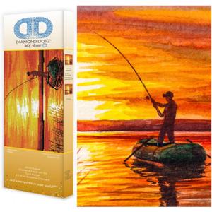 DIAMOND DOTZ at Home Fishing at Sunrise Diamond Painting Kits for Adults - Diamond Art Kits a Relaxing Creative Craft Kit with Dotz Gems 16x12